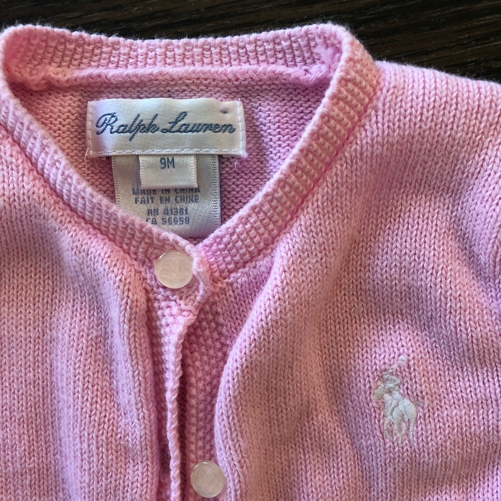 Baby pink Ralph Lauren Cardigan size: 9 mths